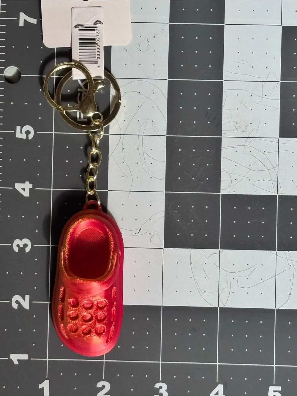 NWT 3D Printed Croc Clog Shoe Keychain Blue Gold Silk PLA Bag Charm